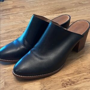 Madewell Black Leather Mules